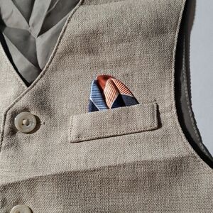 Boys' Tan Suit Set with Vest and Tie